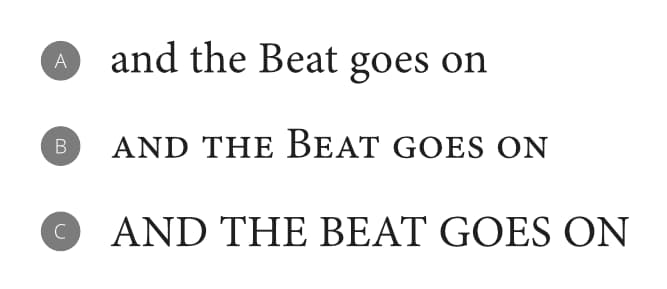 Dynamic capitalization transformations