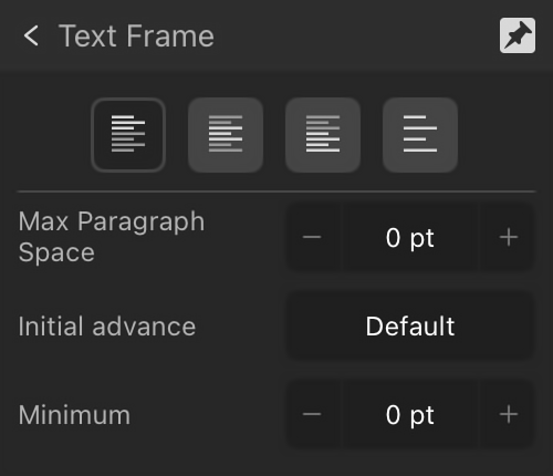 Expanded Vertical Position section