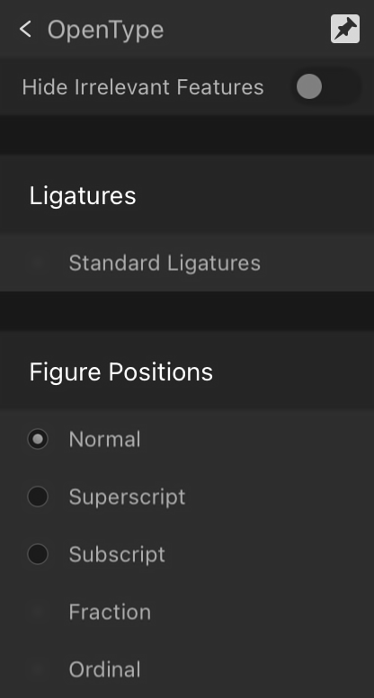 Expanded OpenType subsection