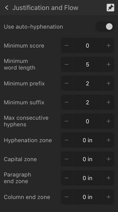 Expanded Hyphenation subsection