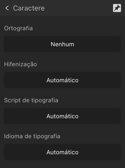 Subseção expandida Idioma