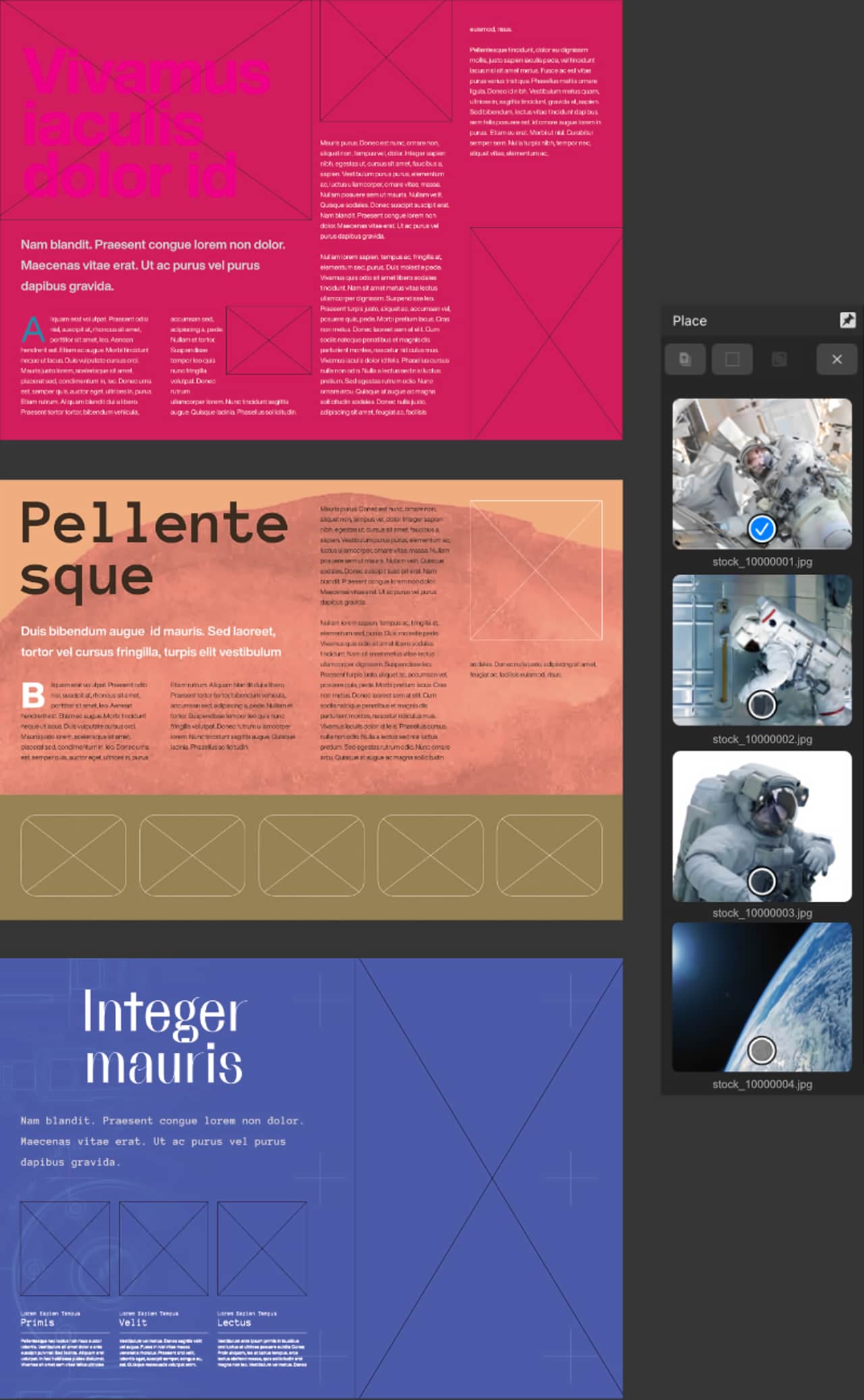 Page layout before autoflowing images