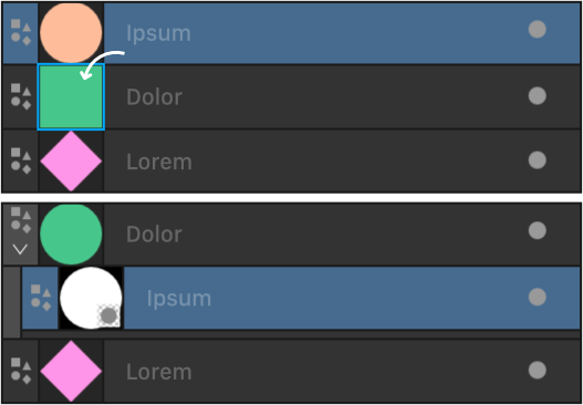 Drop zone for masking target layer